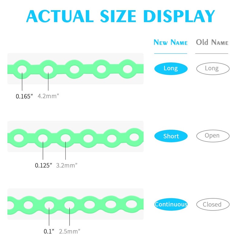 ANNWAH Dental Colorful Orthodontic Braces Rubber Chains,Dental Rubber Chains for Braces Power Chains for Orthodontic Treatment(Long,Green 14) - Image 4
